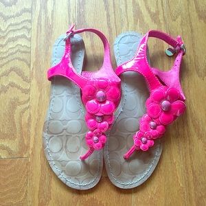 Coach Pink Flower Summer Sandals
